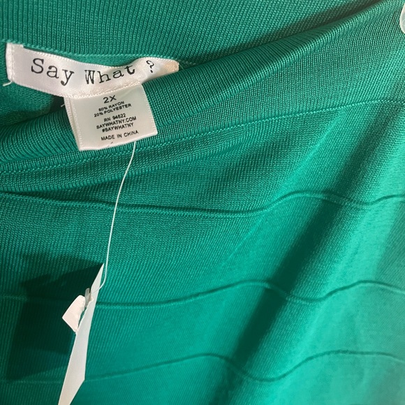 Say What? Green Bandage Skirt Size 2x - Picture 2 of 3